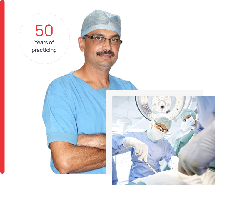 Knee replacement treatment by Dr. Dimple Parekh, an experienced surgeon with over 50 years of practice and 50,000 successful surgeries.